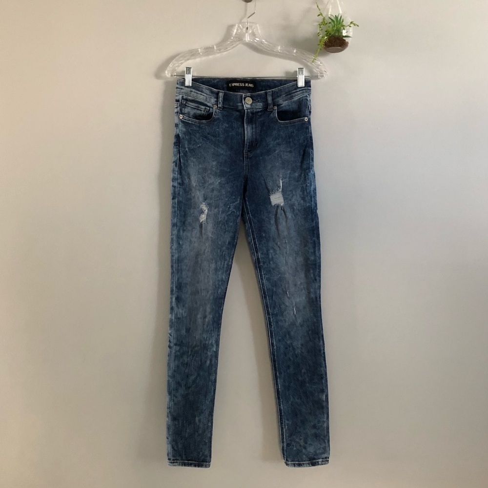 EXPRESS JEANS Acid Wash High Rise Leggings
